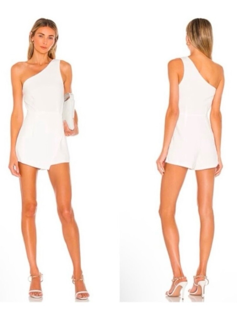 NEW Superdown Alexa One Shoulder Romper in white M.